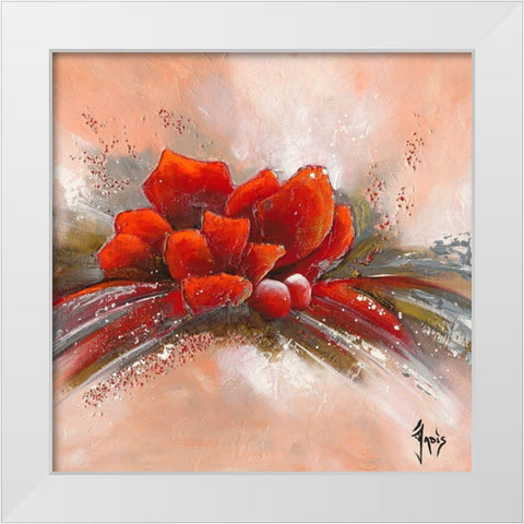 Fleur de lune 3 White Modern Wood Framed Art Print by Jadis