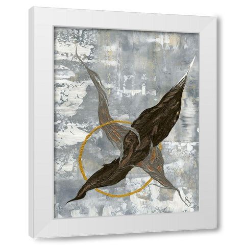 Equilibre White Modern Wood Framed Art Print by Caro-H