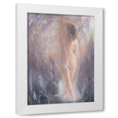 Nude VI White Modern Wood Framed Art Print by Mallo, Pierre