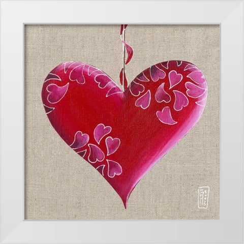 Kiss White Modern Wood Framed Art Print by Mellier, Francine