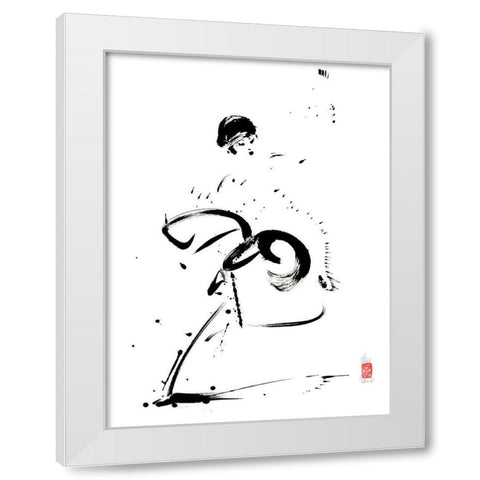 Fleur de tendresse White Modern Wood Framed Art Print by Hanniet, Marc