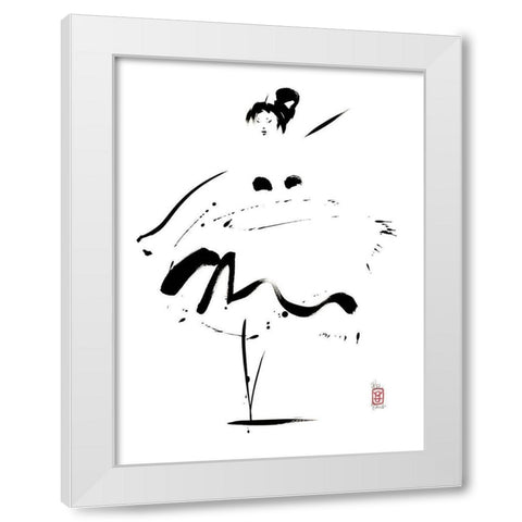 Toupie legere White Modern Wood Framed Art Print by Hanniet, Marc