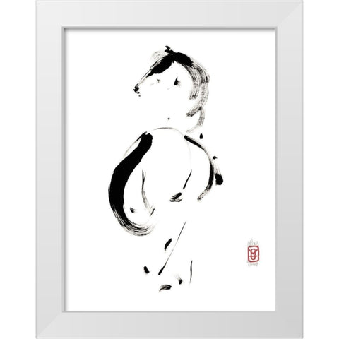 La mysterieuse elegante White Modern Wood Framed Art Print by Hanniet, Marc