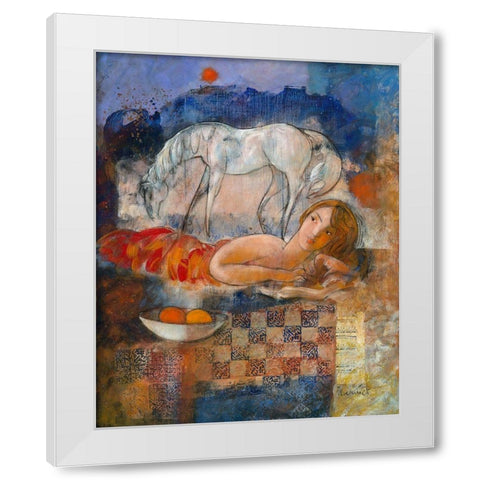 Linstinct des libertes White Modern Wood Framed Art Print by Hanniet, Marc