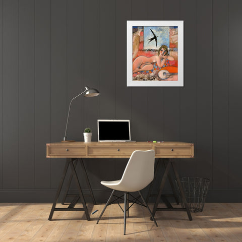 En chaque francaise sommeille une parisienne White Modern Wood Framed Art Print by Hanniet, Marc