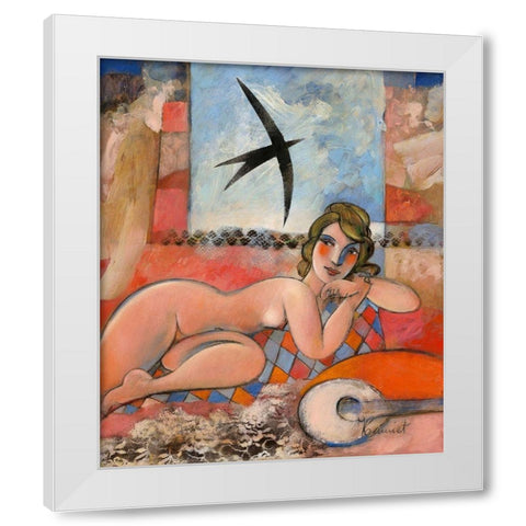 En chaque francaise sommeille une parisienne White Modern Wood Framed Art Print by Hanniet, Marc
