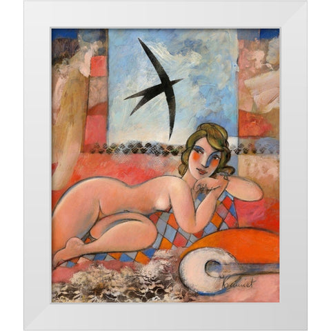 En chaque francaise sommeille une parisienne White Modern Wood Framed Art Print by Hanniet, Marc
