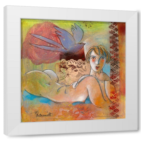 Legeres-nos certitudes White Modern Wood Framed Art Print by Hanniet, Marc