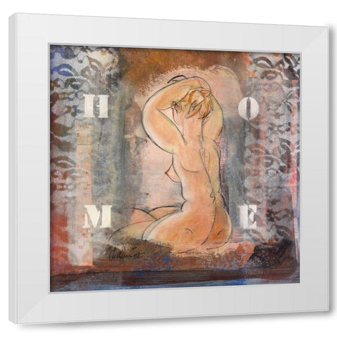 Home White Modern Wood Framed Art Print by Hanniet, Marc