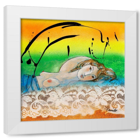 Arc en ciel White Modern Wood Framed Art Print by Hanniet, Marc