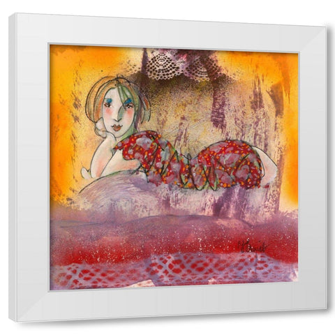 Summer for ever White Modern Wood Framed Art Print by Hanniet, Marc