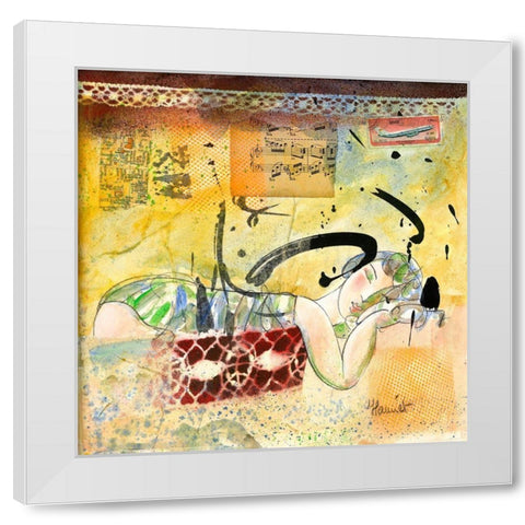 Le voyage en partage White Modern Wood Framed Art Print by Hanniet, Marc