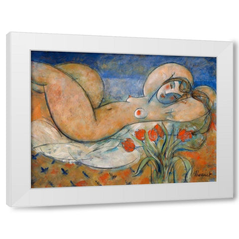 Lempreinte dune seconde White Modern Wood Framed Art Print by Hanniet, Marc
