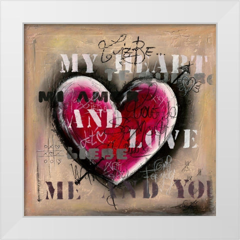 Me and You White Modern Wood Framed Art Print by Mougin, Carine