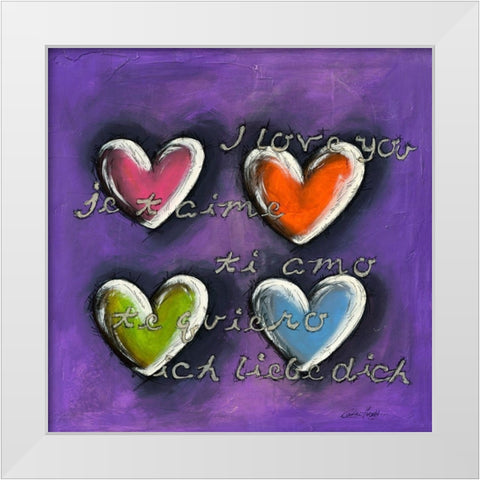 Je taime I White Modern Wood Framed Art Print by Mougin, Carine