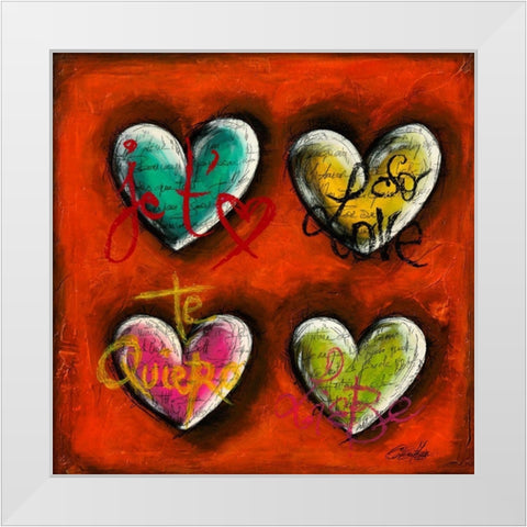 Je taime III White Modern Wood Framed Art Print by Mougin, Carine