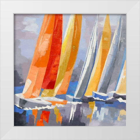 Tavonata White Modern Wood Framed Art Print by Mauviel, Laurence