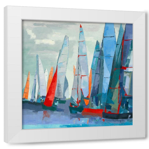 Barcolana White Modern Wood Framed Art Print by Mauviel, Laurence