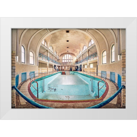 The Grand Pool White Modern Wood Framed Art Print by Haker, Matthias