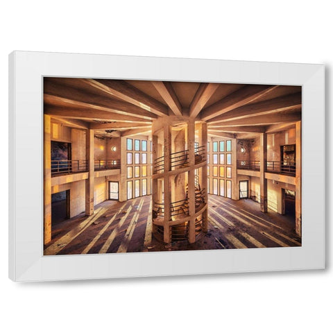 Concrete Sunrise White Modern Wood Framed Art Print by Haker, Matthias