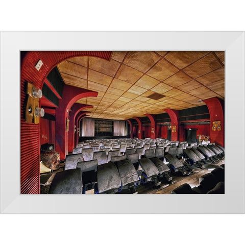 Movie Night White Modern Wood Framed Art Print by Haker, Matthias