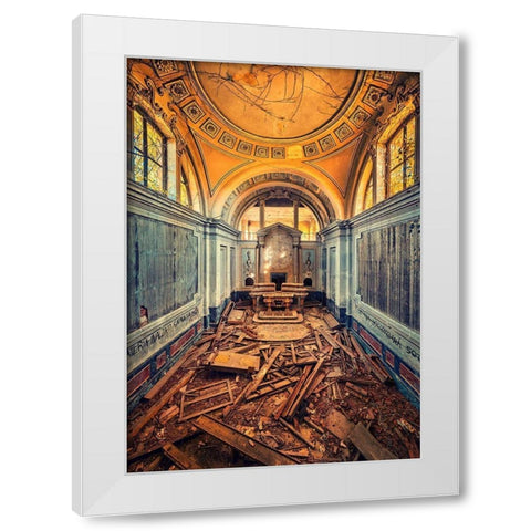 Left to Crumble White Modern Wood Framed Art Print by Haker, Matthias