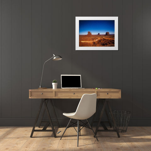 Monument Valley Stars White Modern Wood Framed Art Print by Lichtenwalter, Tom