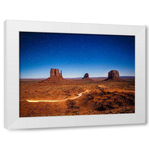 Monument Valley Stars White Modern Wood Framed Art Print by Lichtenwalter, Tom