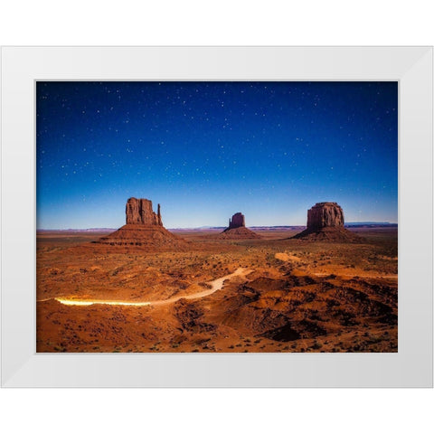 Monument Valley Stars White Modern Wood Framed Art Print by Lichtenwalter, Tom