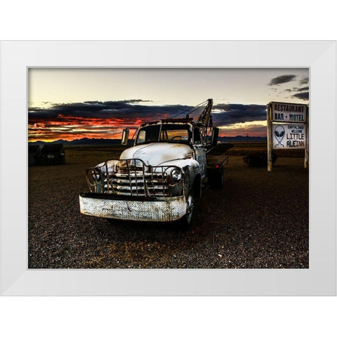 UFO Car White Modern Wood Framed Art Print by Lichtenwalter, Tom