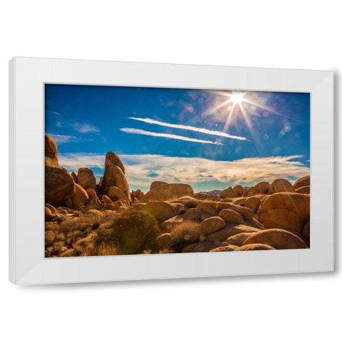 Yellow Rocks White Modern Wood Framed Art Print by Lichtenwalter, Tom