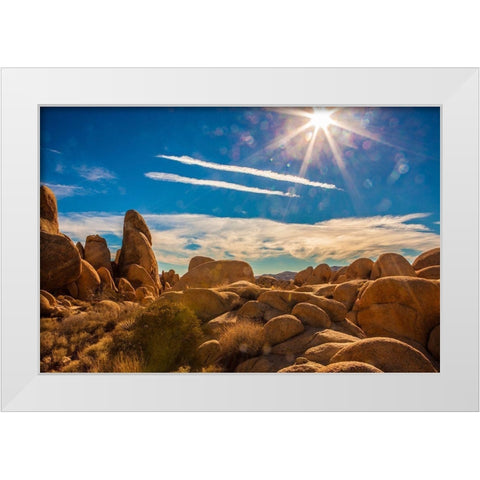 Yellow Rocks White Modern Wood Framed Art Print by Lichtenwalter, Tom