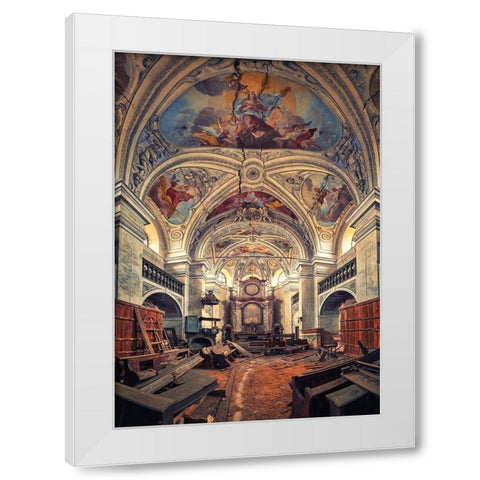 The Last Prayer White Modern Wood Framed Art Print by Haker, Matthias