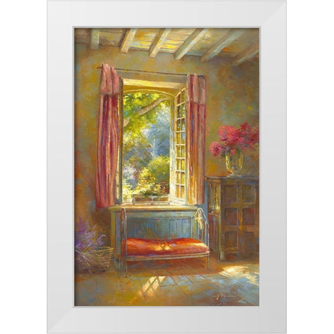 Le lit de SÃ£ska White Modern Wood Framed Art Print by Messely, Johan