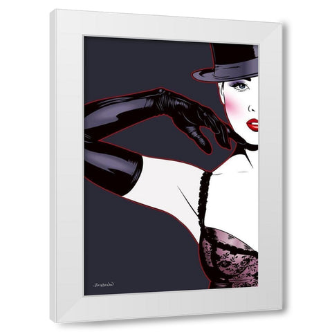 Cabaret Glamour White Modern Wood Framed Art Print by Beaudenon, Thierry