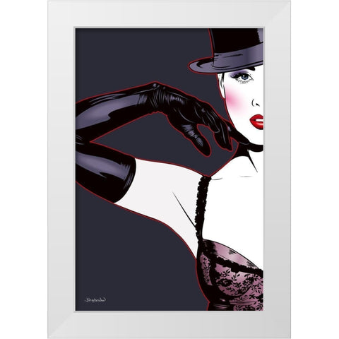 Cabaret Glamour White Modern Wood Framed Art Print by Beaudenon, Thierry