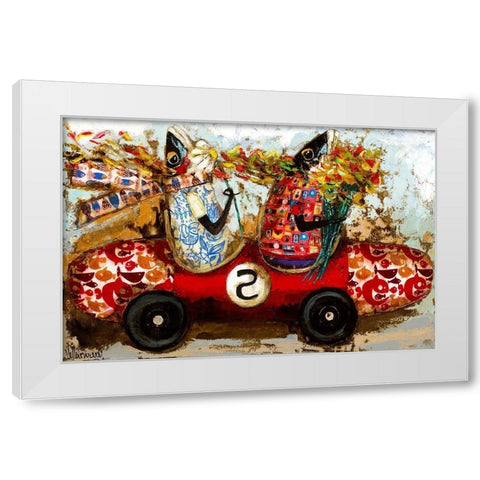 Luna de miel White Modern Wood Framed Art Print by Villanueva, Natalia