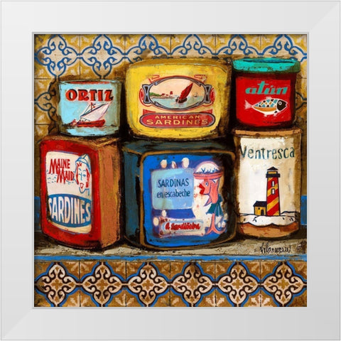 Despensa Marinera White Modern Wood Framed Art Print by Villanueva, Natalia