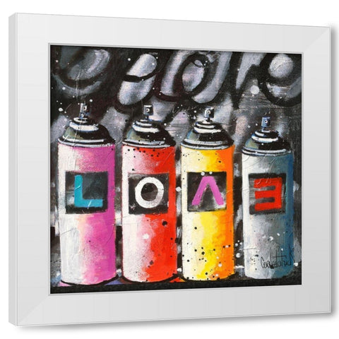 Love the World I White Modern Wood Framed Art Print by Cornee, Patrick