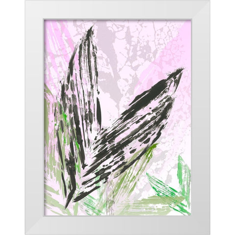 Leaf Study rose I White Modern Wood Framed Art Print by SARA Design