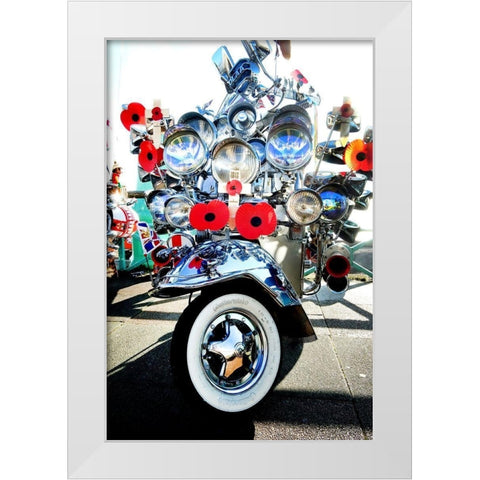 Vespa Dreams White Modern Wood Framed Art Print by Copeland, Gill