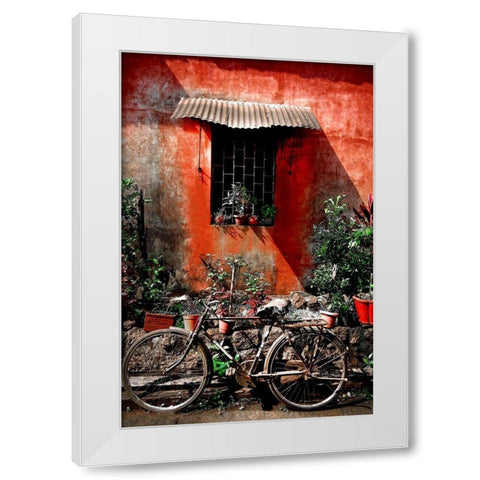 Indian Bicycle White Modern Wood Framed Art Print by Copeland, Gill