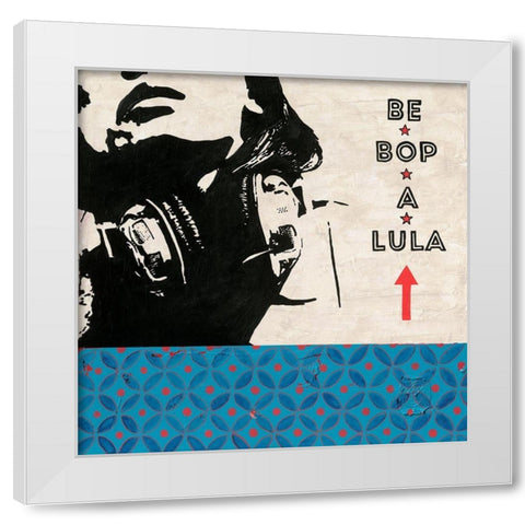Be Bop a Lula White Modern Wood Framed Art Print by Gouy, Chrystelle
