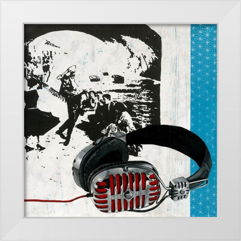 Danse sous les Ponts White Modern Wood Framed Art Print by Gouy, Chrystelle