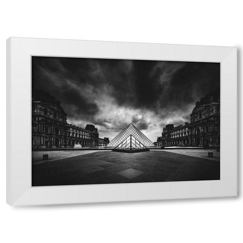 Louvre White Modern Wood Framed Art Print by Haker, Matthias