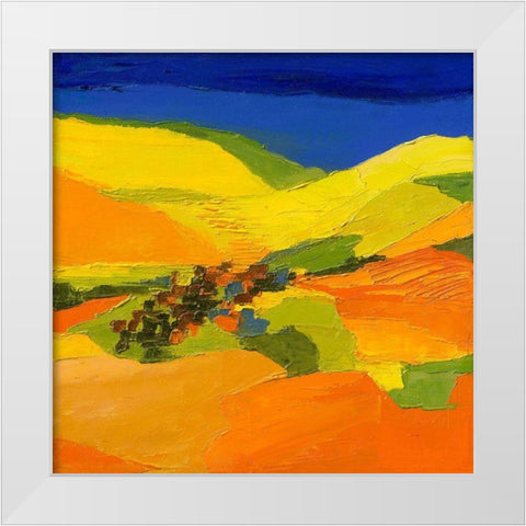 Terre de soleil White Modern Wood Framed Art Print by Mauviel, Laurence