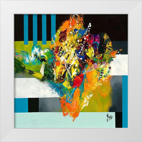 Beaute du jour White Modern Wood Framed Art Print by Jadis
