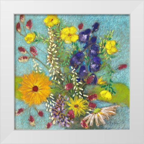 Sommerbluten 2 White Modern Wood Framed Art Print by Botman, Loes