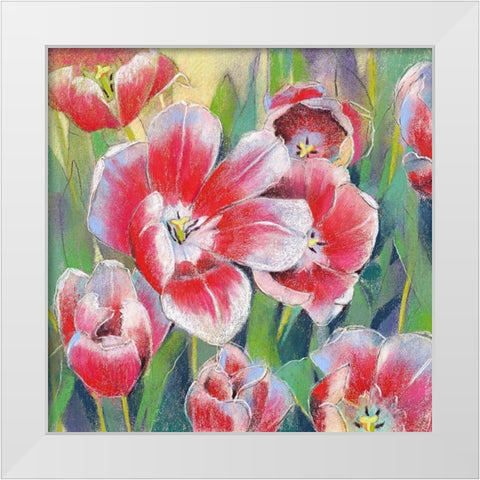 Blumen 2 White Modern Wood Framed Art Print by Botman, Loes