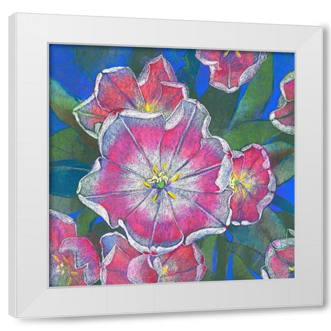 Blumen 3 White Modern Wood Framed Art Print by Botman, Loes